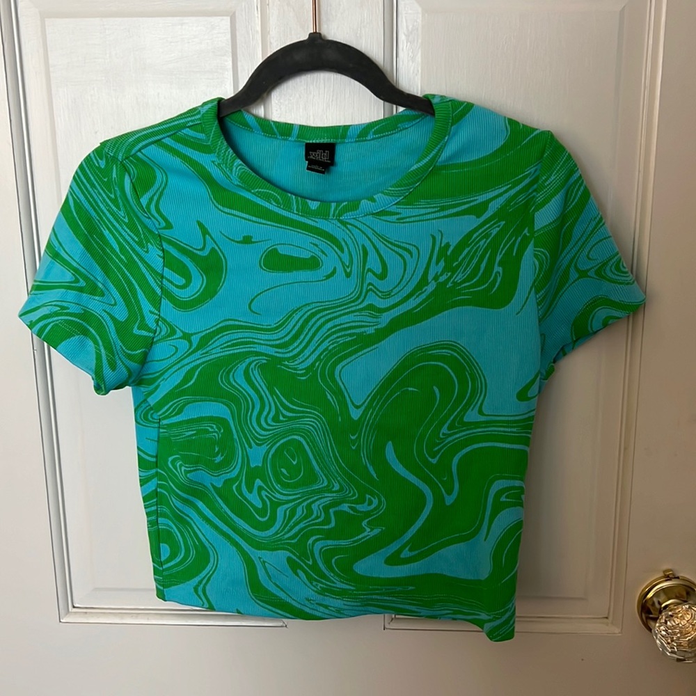 Green and Blue Crop top